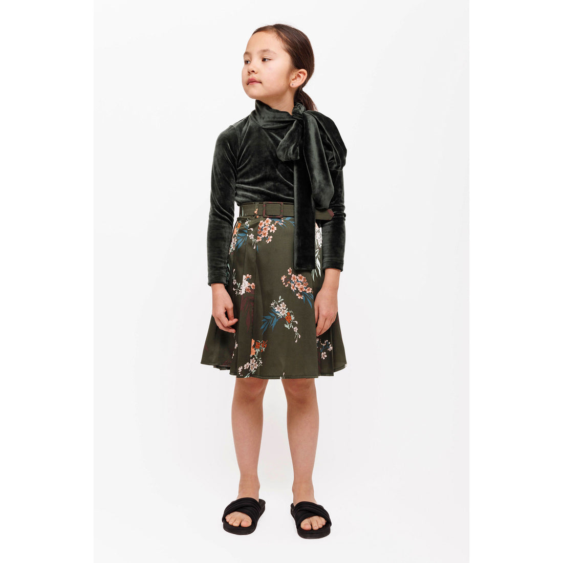 Christina Rohde Green Multi Floral Skirt