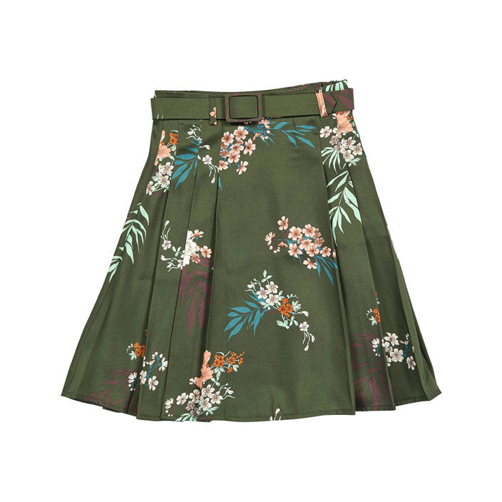 Christina Rohde Green Multi Floral Skirt