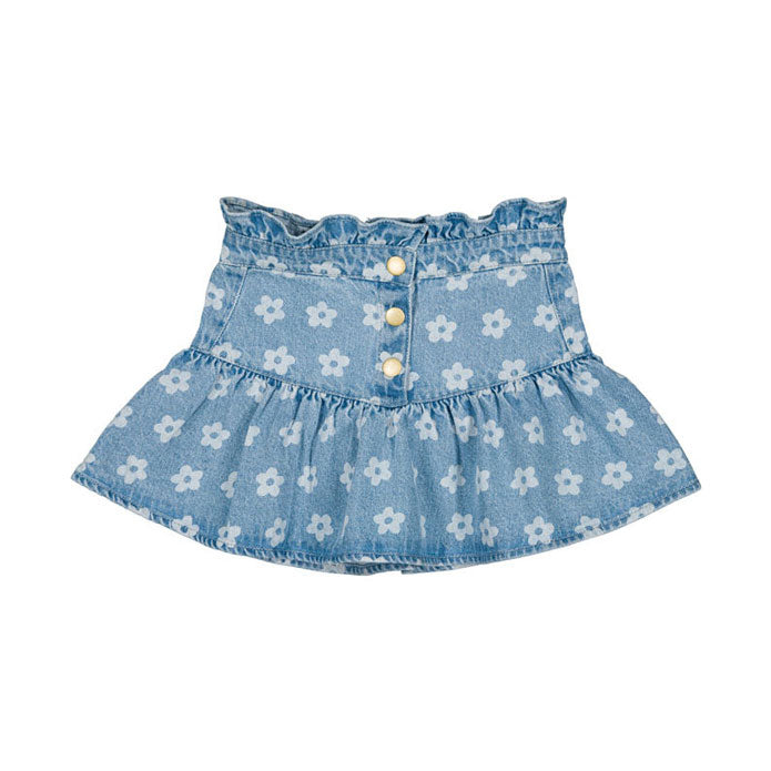 Louis Louise Light Blue Denim Flower Pipeau Skirt