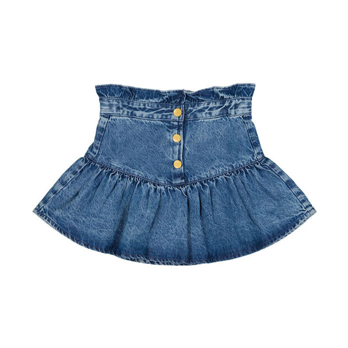 Louis Louise Blue Washed Denim Pipeau Skirt
