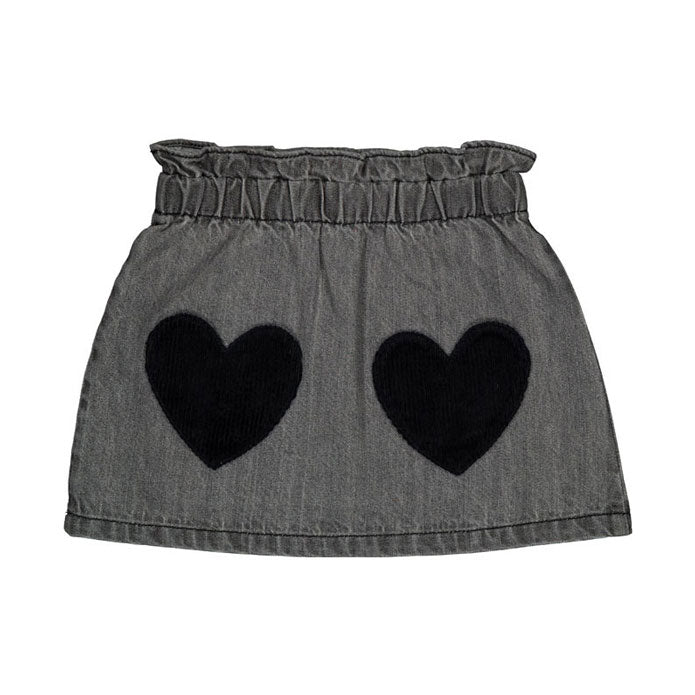 Louis Louise Grey Washed Denim Teacher Skirt