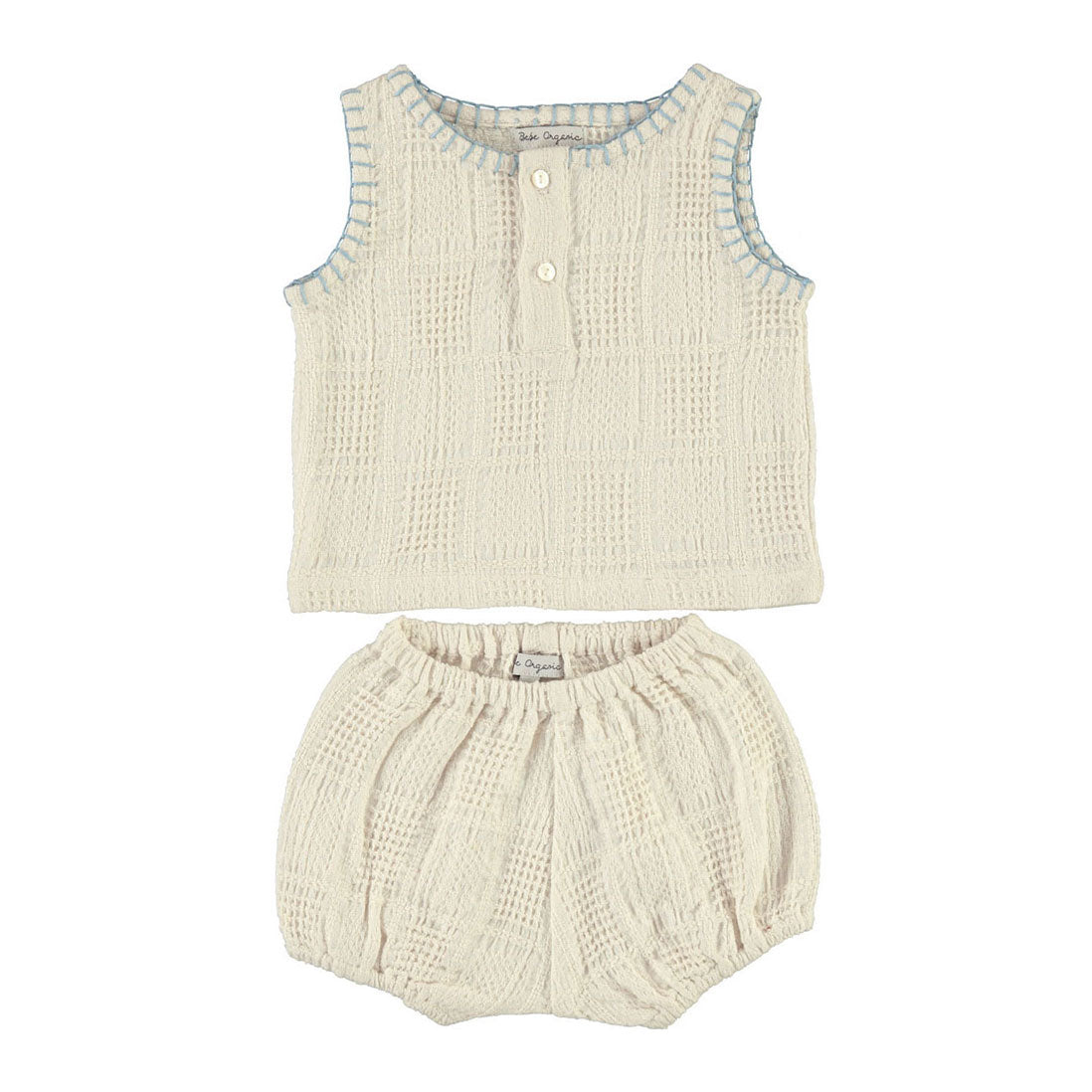 Bebe Organic Natural Squares Sky Baby Set