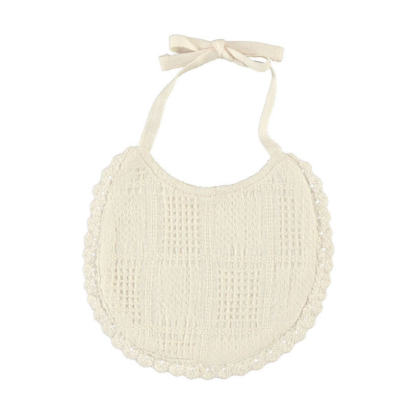 Bebe Organic Natural Squares Sky Bib