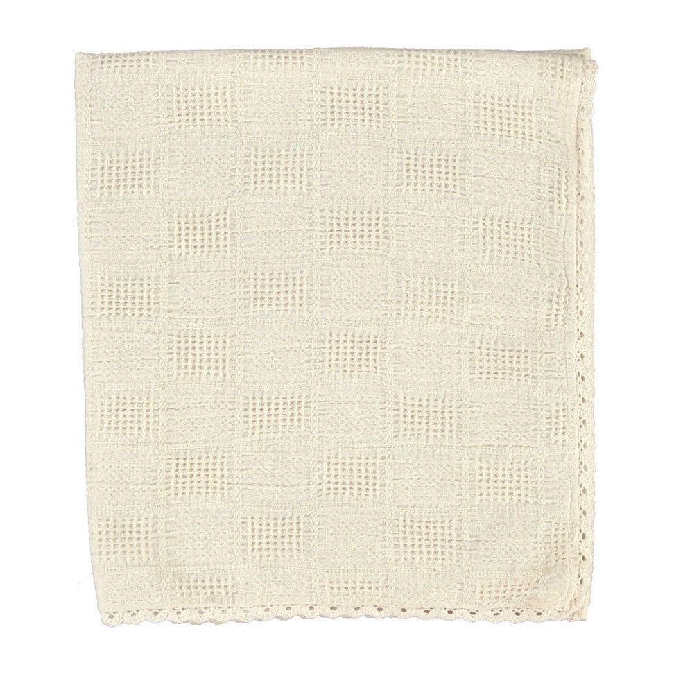 Bebe Organic Natural Squares Sky Blanket