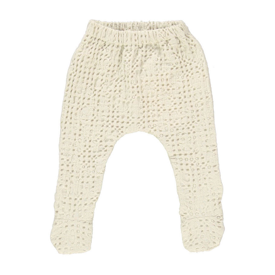 Bebe Organic Natural Squares Sky Footed Pants
