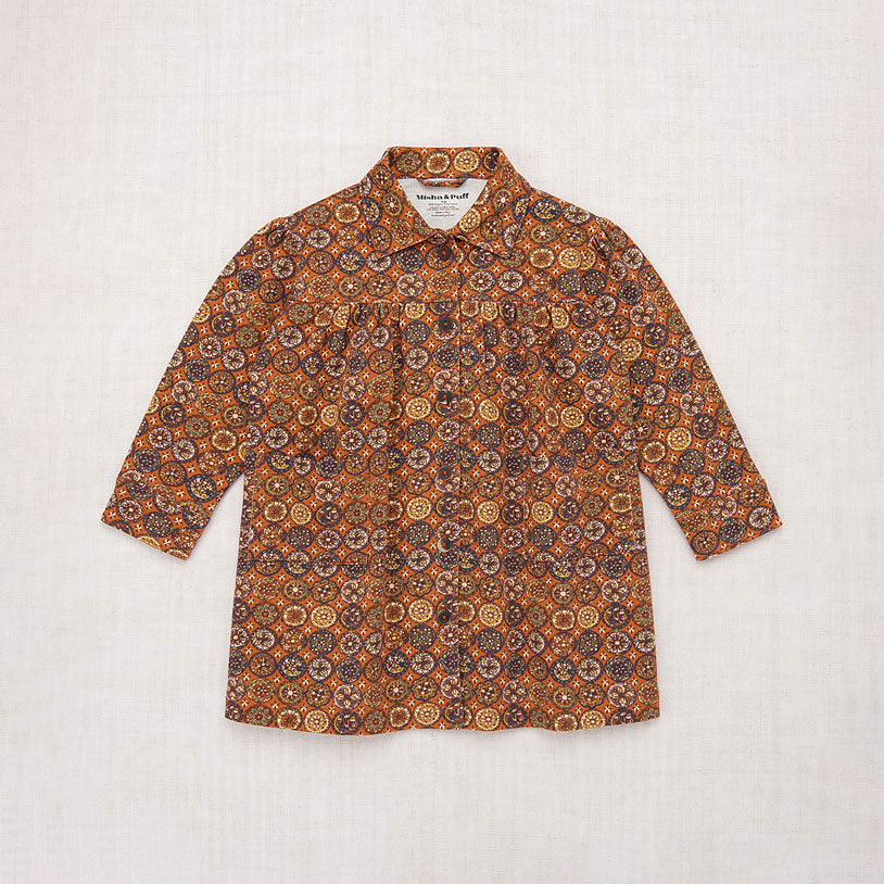 Misha and Puff Smock Coat - Sandstone Folk Tile