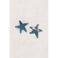 Misha and Puff Blue Slate Starfish Clip Set
