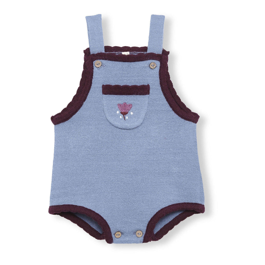 Birinit Stone Embroidered Knit Romper