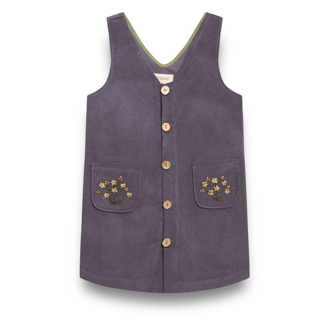 Birinit Storm Blue Coduroy Overall Dress