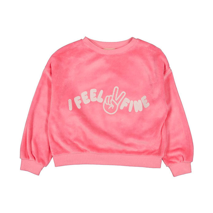 Louis Louise Bubble Gum Velvet Peace Sweatshirt