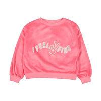 Louis Louise Bubble Gum Velvet Peace Sweatshirt