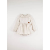 Popelin Off White Collared Romper