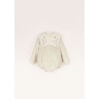 Popelin Off White Embroidered Romper
