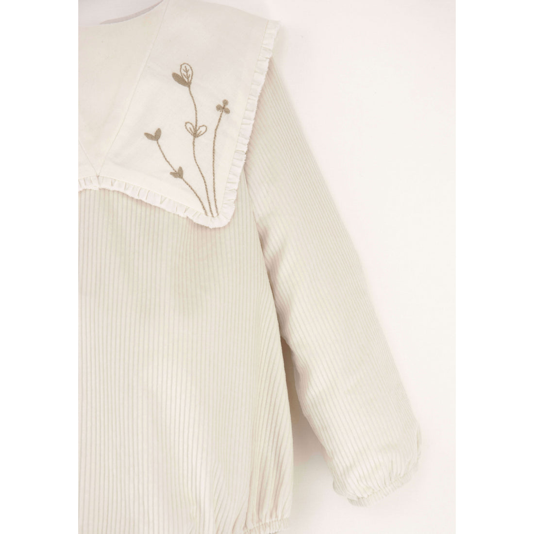 Popelin Off White Embroidered Romper