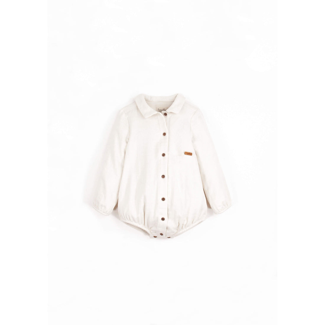 Popelin Off  White Shirt Romper