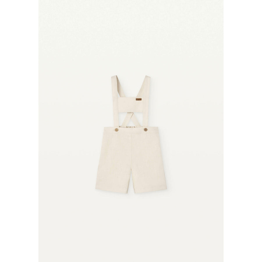 Popelin Off White Linen Dungarees
