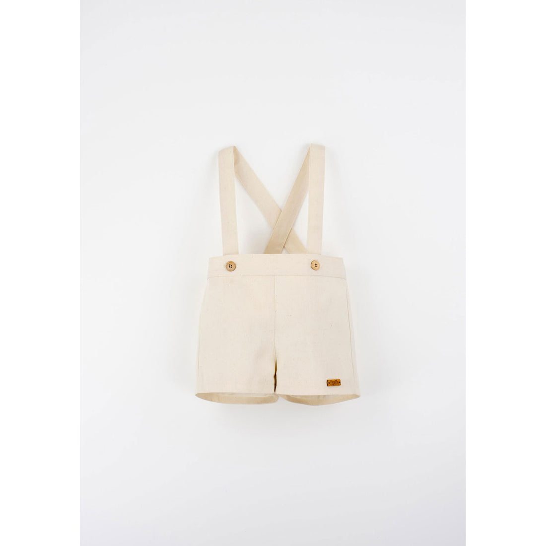 Popelin Off White Suspender Shorts