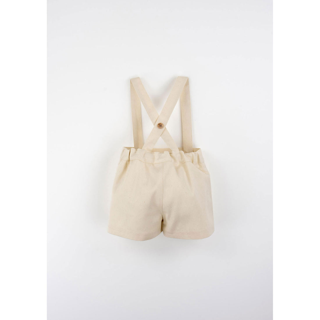 Popelin Off White Suspender Shorts