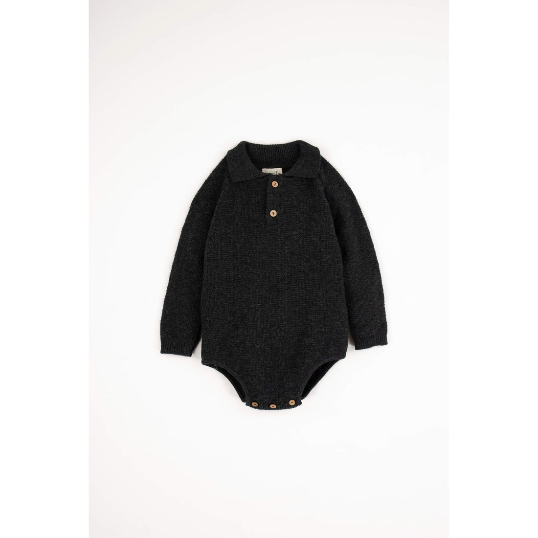 Popelin Dark Grey Textured Knit Romper