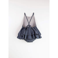 Popelin Navy Blue Coral Romper