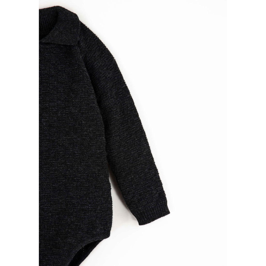 Popelin Dark Grey Textured Knit Romper