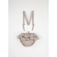 Popelin Sand Double Frill Romper