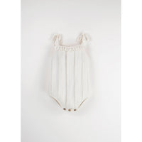 Popelin Off White Openwork Knit Romper