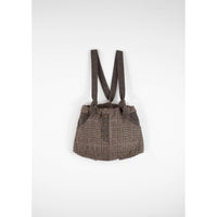 Popelin Brown Plaid Wool Romper
