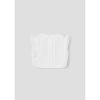 Popelin White Collar Ruffle Top
