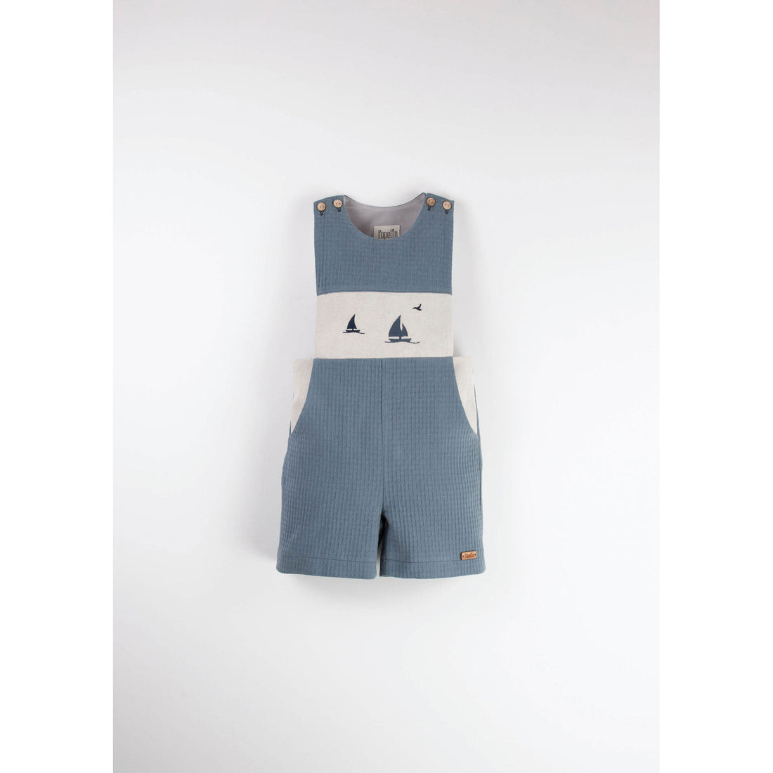 Popelin Blue Boat Dungarees