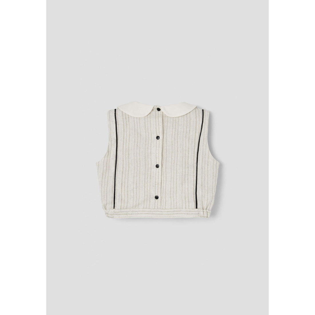 Popelin Silver Lurex Collar Top