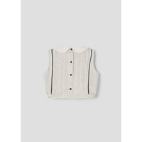 Popelin Silver Lurex Collar Top