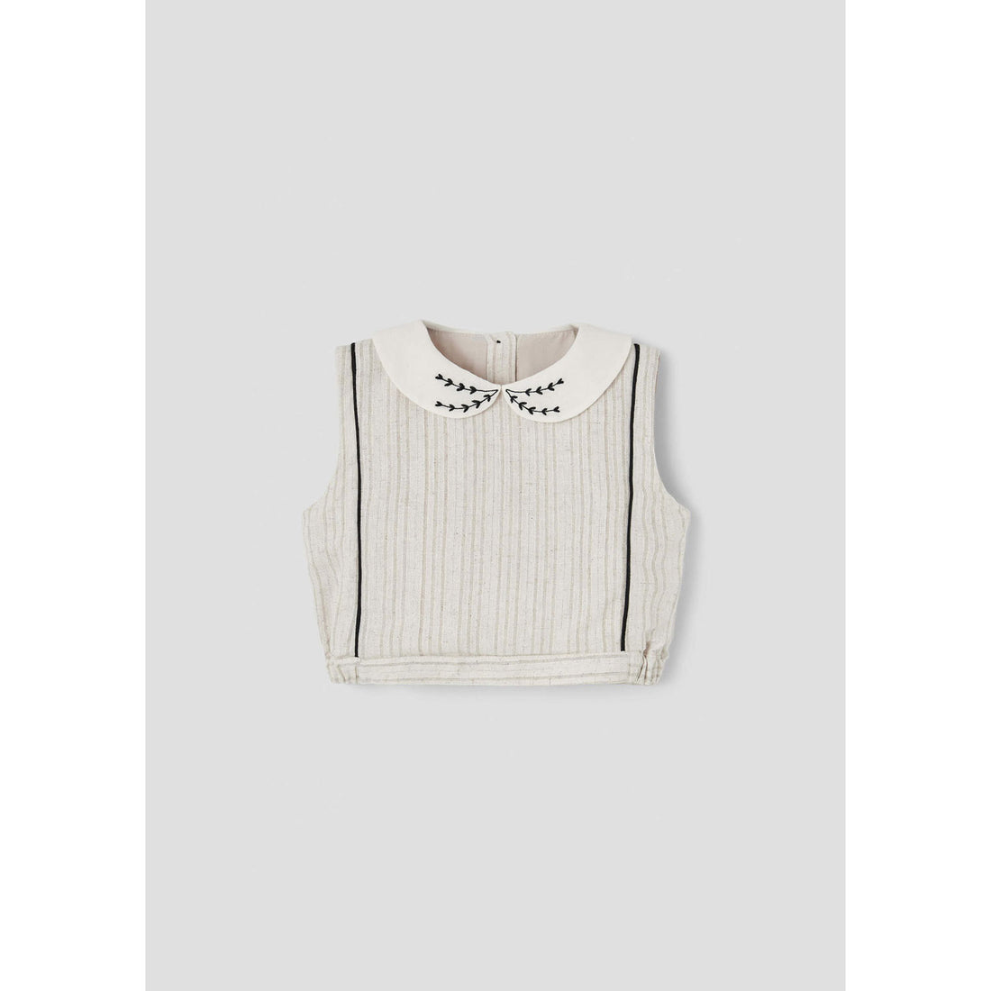 Popelin Silver Lurex Collar Top
