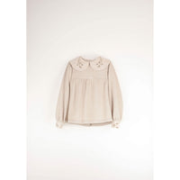 Popelin Off White Baby Collar Knitted Blouse