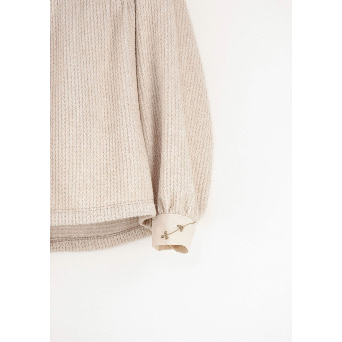Popelin Off White Baby Collar Knitted Blouse