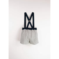 Popelin  Embroidered Striped Strap Dungarees
