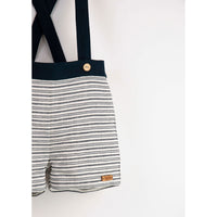 Popelin  Embroidered Striped Strap Dungarees