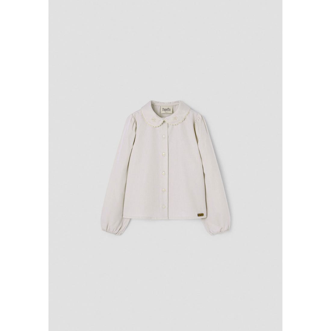 Popelin Off White Collared Blouse