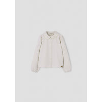 Popelin Off White Collared Blouse