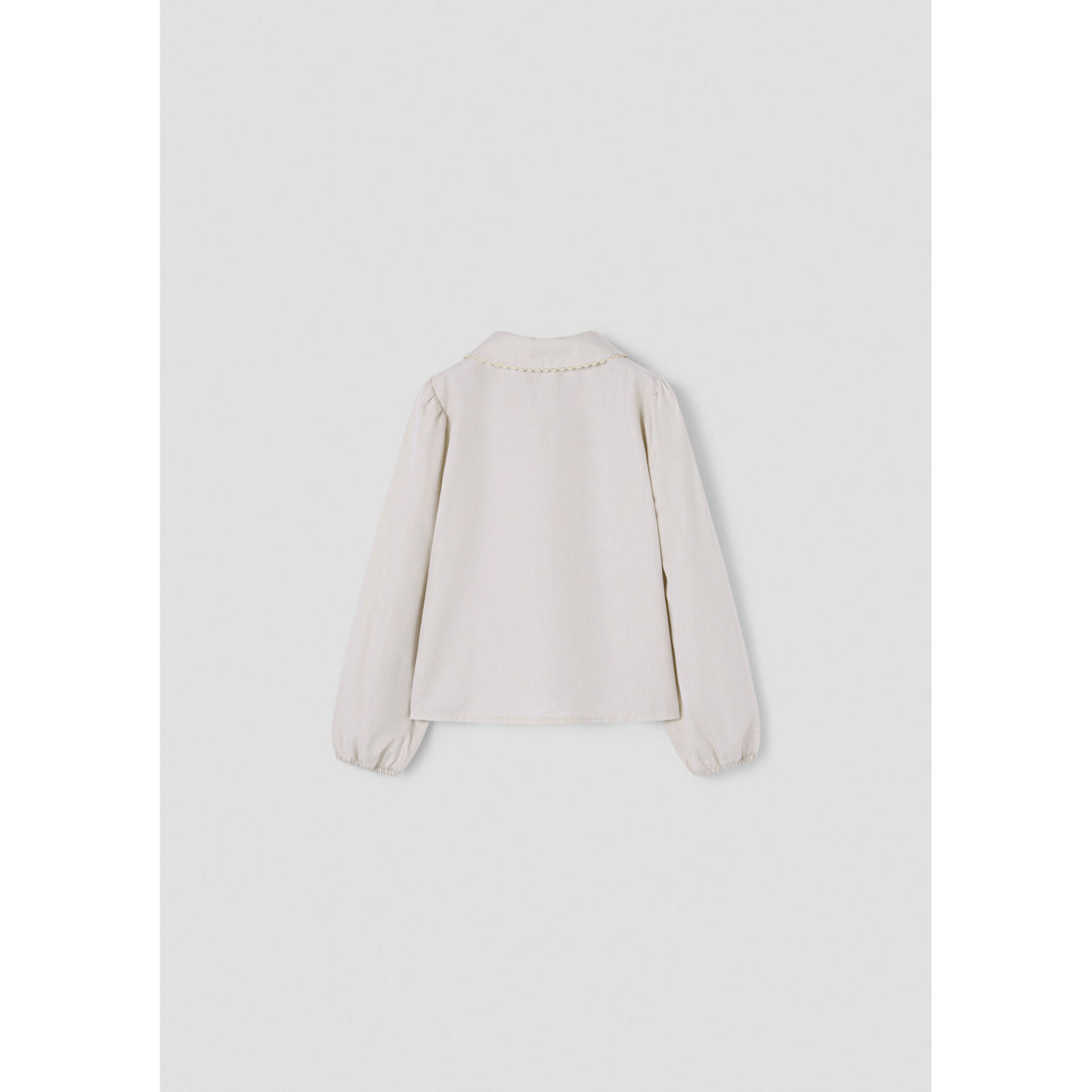 Popelin Off White Collared Blouse