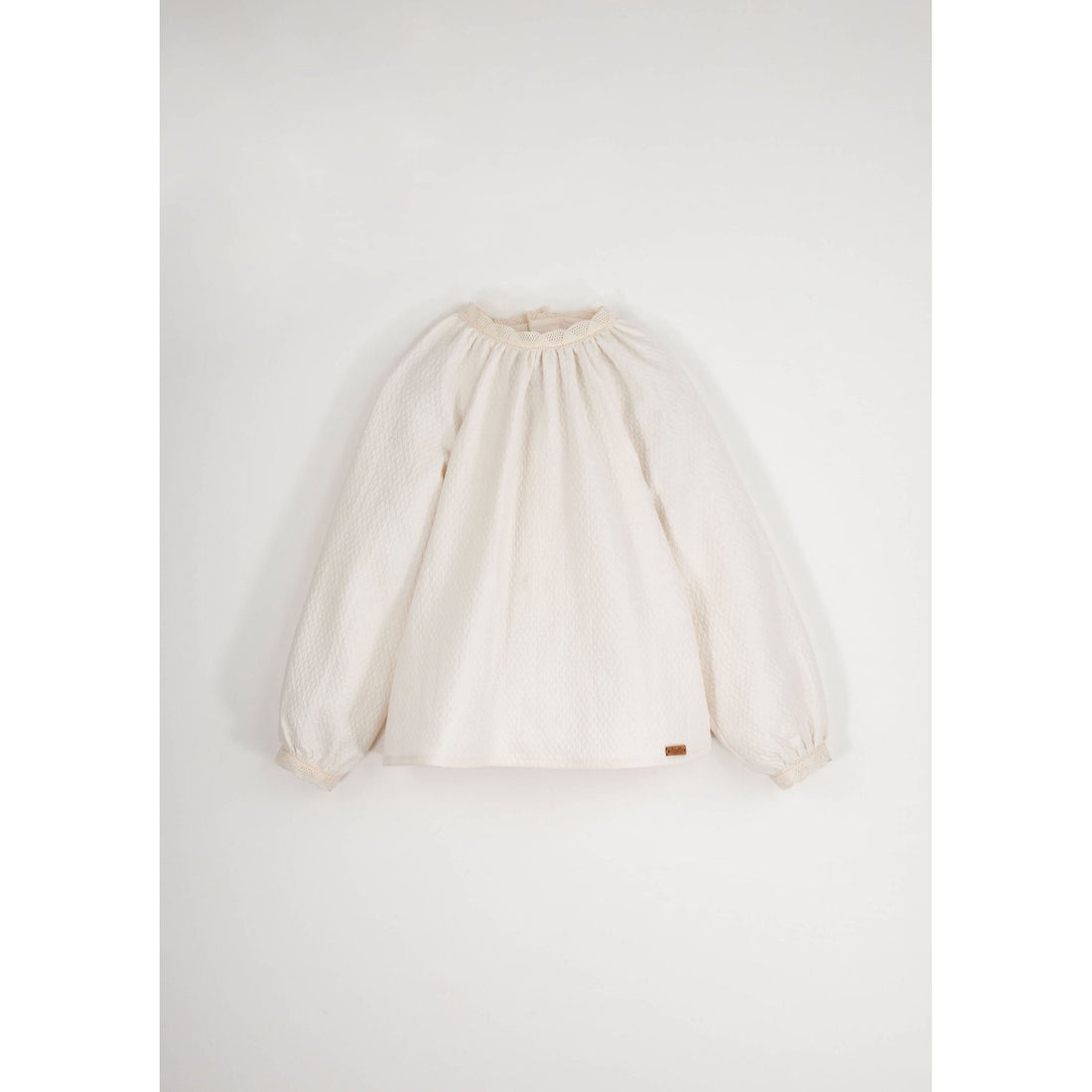 Popelin Off  White Lace Blouse