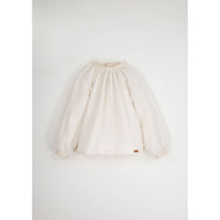 Popelin Off  White Lace Blouse