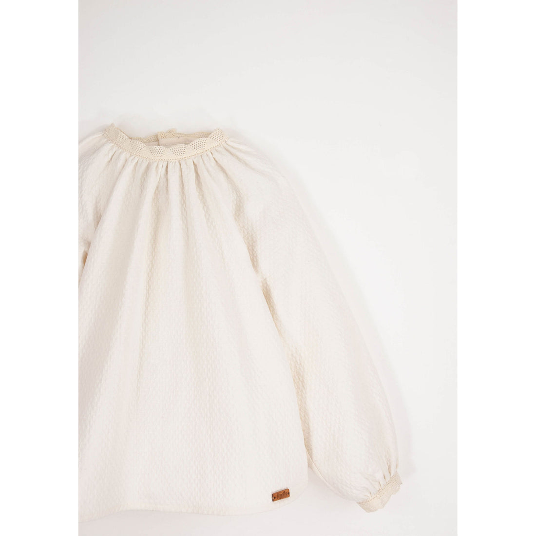 Popelin Off  White Lace Blouse