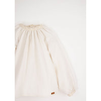 Popelin Off  White Lace Blouse