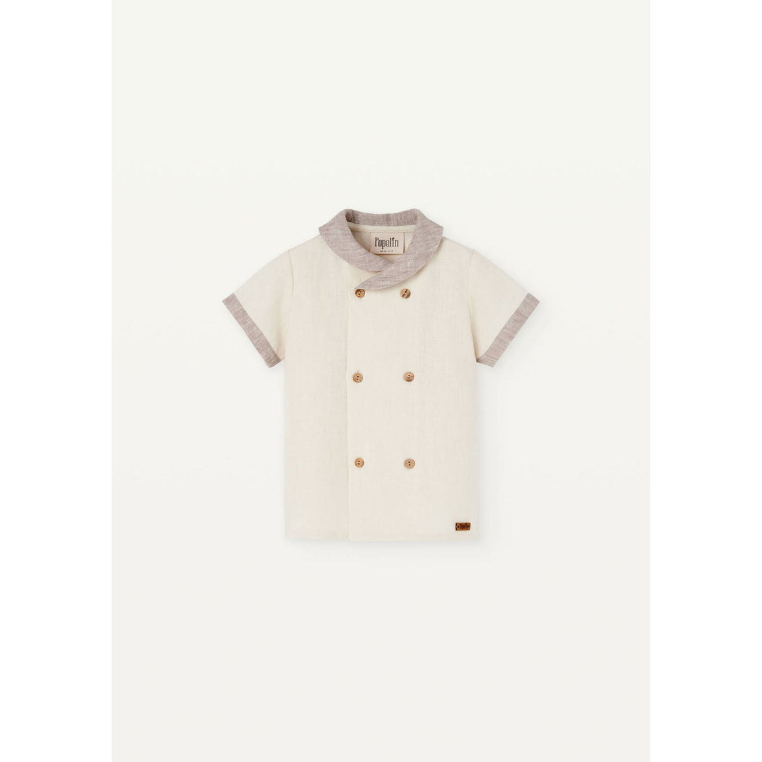Popelin Sand Collar Linen Shirt