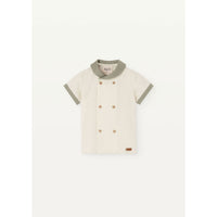 Popelin Green Collar Linen Shirt