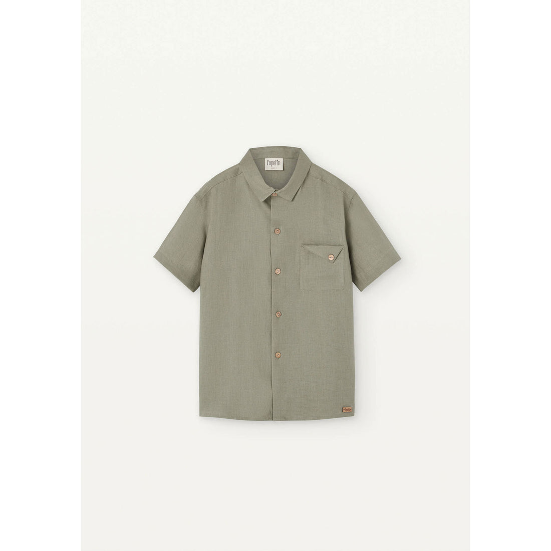 Popelin Green Linen Shirt