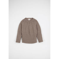 Popelin Camel Openwork Knit Pullover