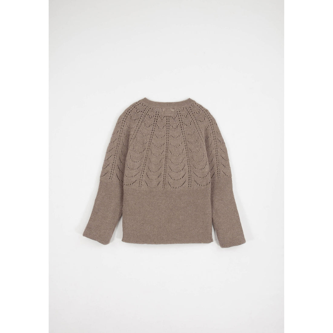 Popelin Camel Openwork Knit Pullover