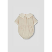 Popelin Off White Embroidered Collar Romper